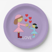 すべての子供が愛を必要とする:ラベンダー ペーパープレート (正面)