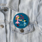 すべての子供が愛を必要とする：深いシーブルー 缶バッジ (インサイチュ)