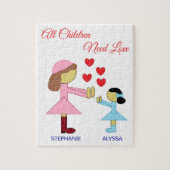 すべての子供が愛を必要とする：白 ジグソーパズル (縦)