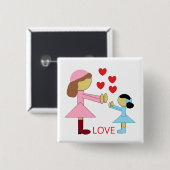 すべての子供が愛を必要とする：白 缶バッジ (正面&裏面)