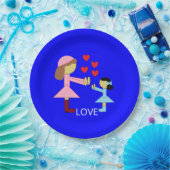 すべての子供が愛を必要とする：青 ペーパープレート (パーティー)