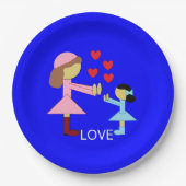 すべての子供が愛を必要とする：青 ペーパープレート (正面)