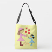 すべての子供が愛を必要とする：黄色 クロスボディバッグ (裏面)