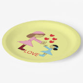 すべての子供が愛を必要とする：黄色 ペーパープレート (アングル)