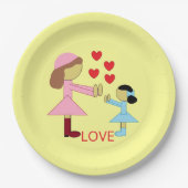 すべての子供が愛を必要とする：黄色 ペーパープレート (正面)