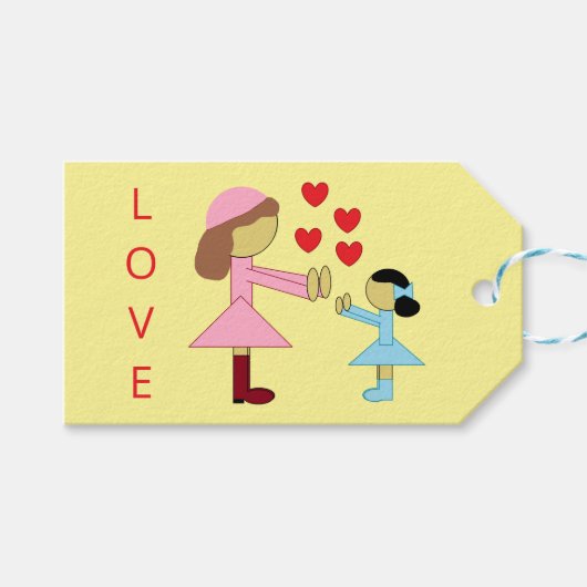 すべての子供たちに愛が必要 : イエロー ギフトタグ (正面(横))