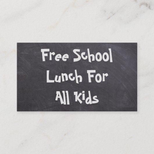 すべての子供に無料の学校給食を 名刺 (正面)