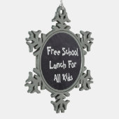 すべての子供のための無料の学校給食 スノーフレークピューターオーナメント (左)