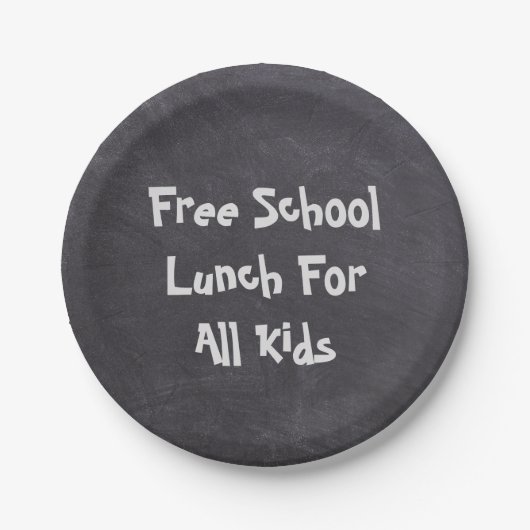 すべての子供のための無料の学校給食 ペーパープレート (正面)