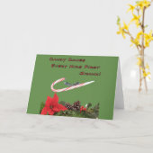 すべての子供の最初のシャンククリスマスカード - キャンディーケーン カード (黄色い花)