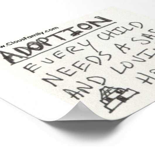 すべての子供の養子縁組は安全で愛情のある家庭を必要 ポスター (角)