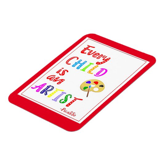 すべての子供はアーティストの引用文 マグネット (左側)