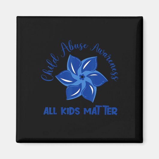 すべての子供は問題の児童虐待認識度Pinwheel マグネット (正面)