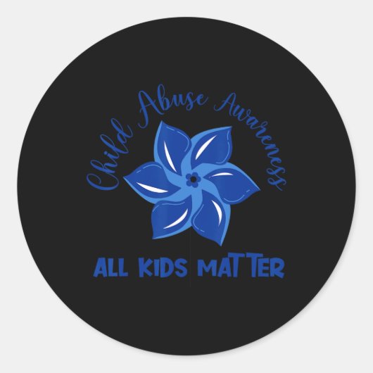 すべての子供は問題の児童虐待認識度Pinwheel ラウンドシール (正面)
