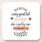 すべての子供素晴らしの母性引用文ピンク コースター (正面)