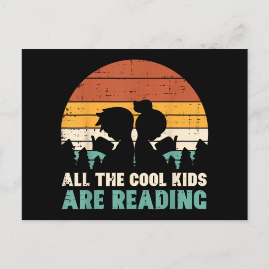 すべての子供読のレトロの本読好き男の子のギ ポストカード (正面)