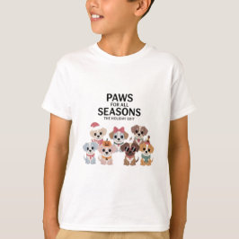 すべての季節にぴったりなパウズ: ホリデーエディション Tシャツ