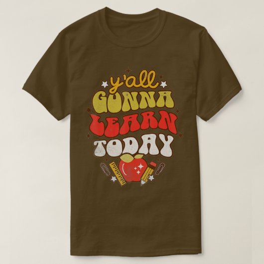 すべての学今日のおもしろい先生戻る学校 Tシャツ (デザイン正面)