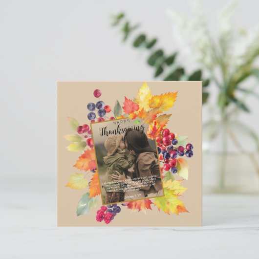 すべての完璧なギフト感謝祭の写真カード シーズンカード (スタンド正面)