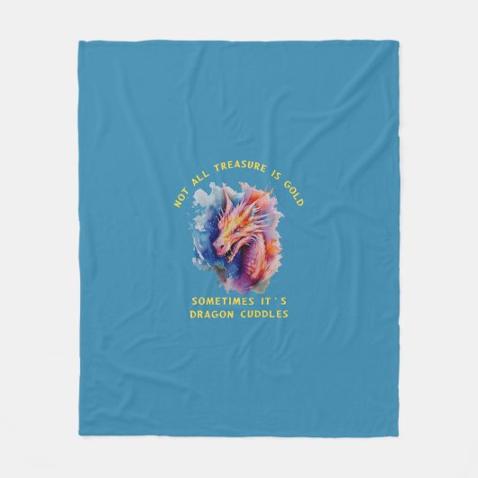 すべての宝ではない金ゴールドドラゴンキュードルブランケット フリースブランケット (正面)