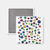 すべての宝石カラフル マグネット (正面/裏面)