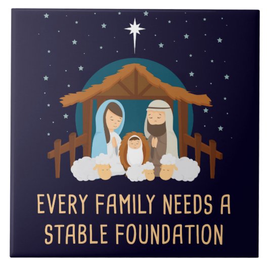 すべての家族が安定した基盤を必要とする – クリスマス タイル (正面)