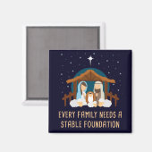 すべての家族が安定した基盤を必要とする – クリスマス マグネット (正面/裏面)