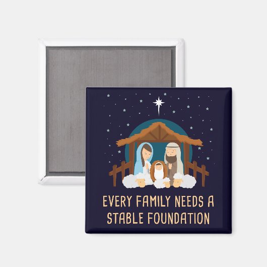 すべての家族が安定した基盤を必要とする – クリスマス マグネット (正面/裏面)