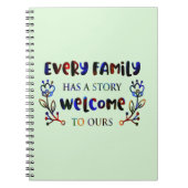 すべての家族は、私たちの家族Nへようこそ物語を持っている ノートブック (正面)