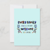 すべての家族は、私たちの家族Tに歓迎の物語を持っている サンキューカード (正面)