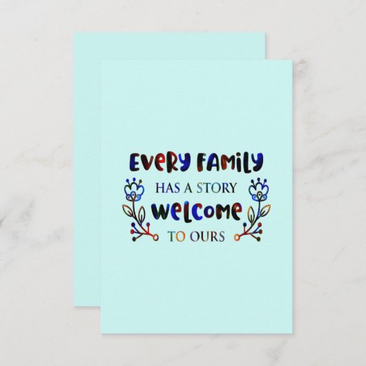 すべての家族は、私たちの家族Tに歓迎の物語を持っている サンキューカード (正面/裏面)