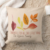 すべての小さなことに感謝、感謝祭 クッション (ブランケット)