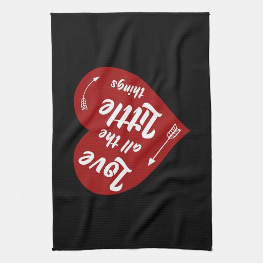 すべての小さなものを愛するデザイン キッチンタオル (縦)