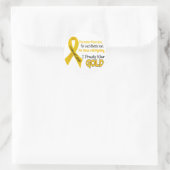 すべての小児癌.....I誇らしげに衣服金ゴールド1 ラウンドシール (バッグ)