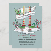 すべての小妖精や小人ホリデーパーティー招待状 招待状 (正面/裏面)