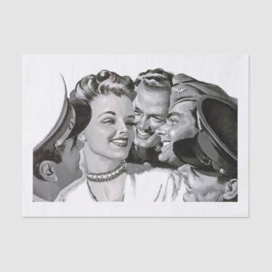 すべての少年のヴィンテージは女の子をピン留めする 薄葉紙 (正面)