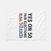 すべての州で公正な選挙を50件 フリースブランケット (正面(横))