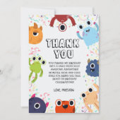 すべての年齢のための小さなモンスターの誕生日パーティー サンキューカード (正面)