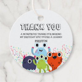 すべての年齢のための小さなモンスターの誕生日パーティー フェイバータグ