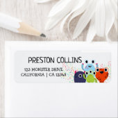 すべての年齢のための小さなモンスターの誕生日パーティー ラベル (インサイチュ)