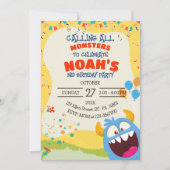 すべての年齢のモンスターバースデーパーティー 招待状 (正面)