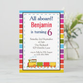 すべての年齢の誕生日に最適なパーソナライズされた列車 招待状 (スタンド正面)