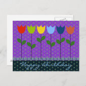 すべての年齢の誕生日グリーティングカード : チューリップ ポストカード (正面/裏面)