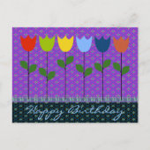 すべての年齢の誕生日グリーティングカード : チューリップ ポストカード (正面)