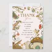 すべての年齢キノコの森の妖精の女の子の誕生日 サンキューカード (正面)