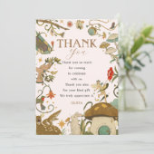 すべての年齢キノコの森の妖精の女の子の誕生日 サンキューカード (スタンド正面)