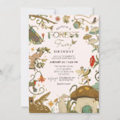 すべての年齢キノコの森の妖精の女の子の誕生日 招待状 (正面)