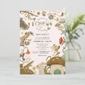 すべての年齢キノコの森の妖精の女の子の誕生日 招待状 (スタンド正面)