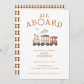 すべての年齢列車に乗って誕生日 招待状 (正面/裏面)
