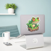 すべての年齢層に対するFrog Stickersで魔法を作成 シール (デスク上のノートパソコン)